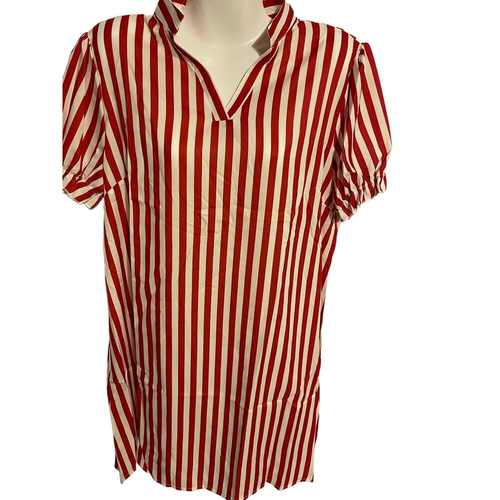 Stripe print v neck dress new without tags